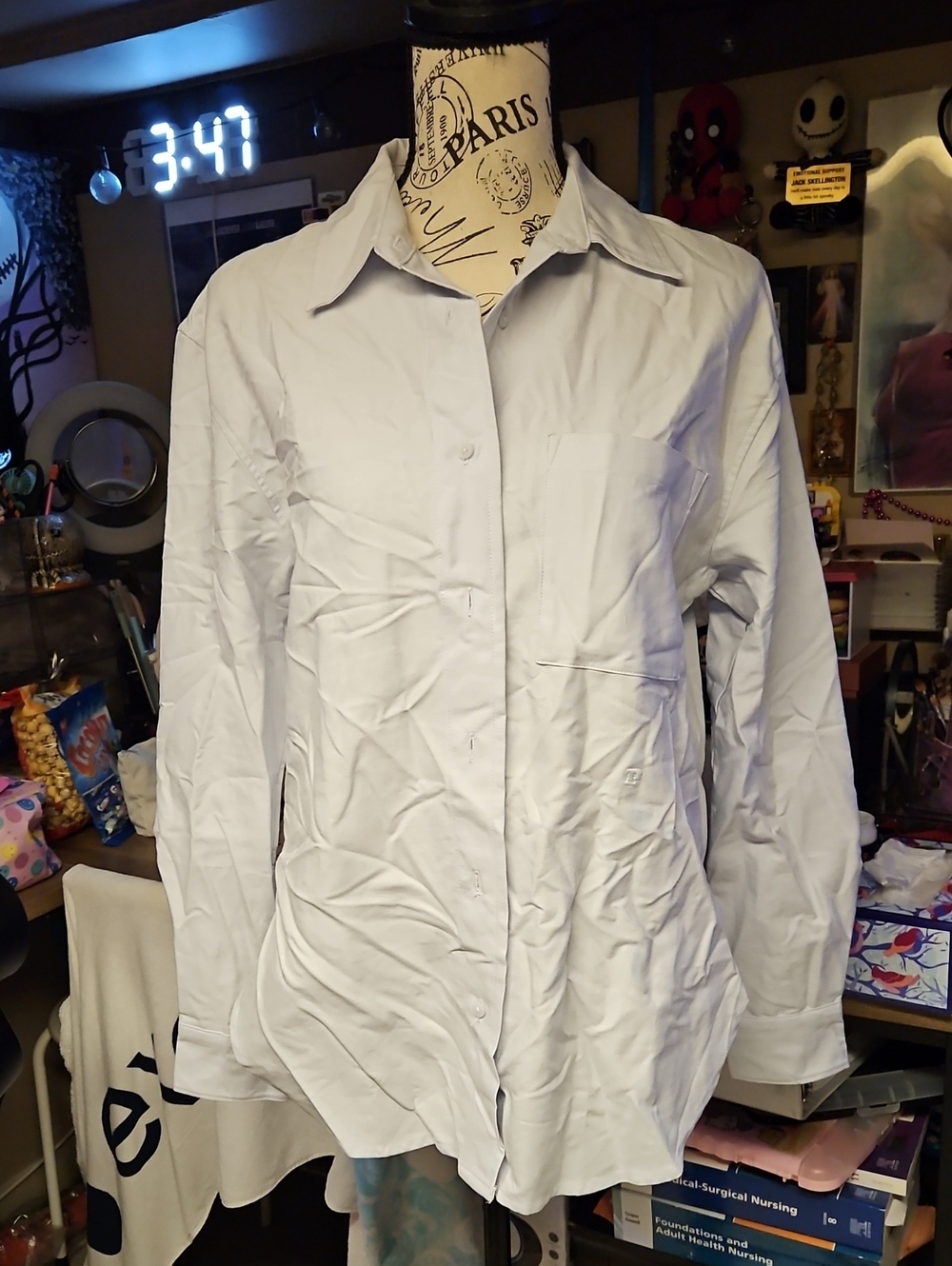 PINK Victoria's Secret Light Blue Button-Down Shirt